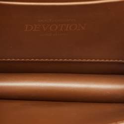 Pre Owned Dolce & Gabbana Brown Leather Small Devotion Top Handle Bag