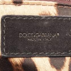 Dolce & Gabbana Black/Grey Wool and Leather Large Miss Sicily Top Handle Bag