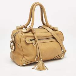 Dolce & Gabbana Tan Leather Tassel Satchel