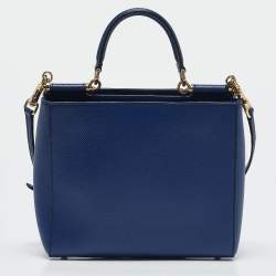 Dolce & Gabbana Blue Leather Small Miss Sicily Tote