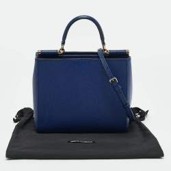 Dolce & Gabbana Blue Leather Small Miss Sicily Tote
