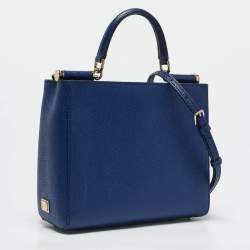 Dolce & Gabbana Blue Leather Small Miss Sicily Tote