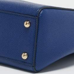 Dolce & Gabbana Blue Leather Small Miss Sicily Tote