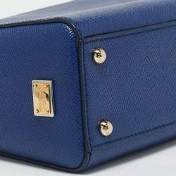 Dolce & Gabbana Blue Leather Small Miss Sicily Tote