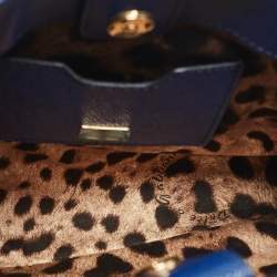 Dolce & Gabbana Blue Leather Small Miss Sicily Tote