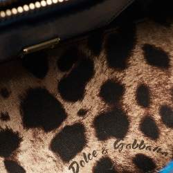 Pre Owned Dolce & Gabbana Blue Leather Medium Miss Sicily Top Handle Bag