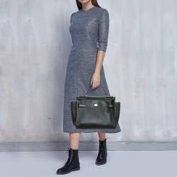 Dolce & Gabbana Black Leather Medium Sicily 62 Top Handle Bag
