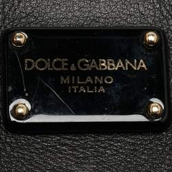 Dolce & Gabbana Black Leather Medium Sicily 62 Top Handle Bag