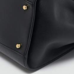 Dolce & Gabbana Black Leather Medium Sicily 62 Top Handle Bag