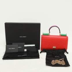 Pre Owned Dolce & Gabbana Multicolor Leather Miss Sicily Von Chain Clutch