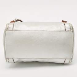 Dolce & Gabbana Metallic Grey Leather Miss Easy Way Satchel