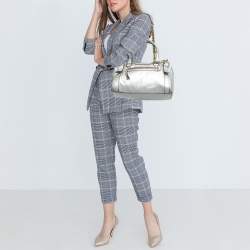 Dolce & Gabbana Metallic Grey Leather Miss Easy Way Satchel