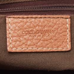 Dolce & Gabbana Metallic Grey Leather Miss Easy Way Satchel