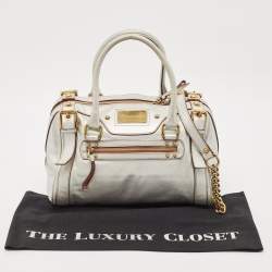 Dolce & Gabbana Metallic Grey Leather Miss Easy Way Satchel