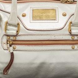 Dolce & Gabbana Metallic Grey Leather Miss Easy Way Satchel