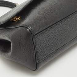 Pre Owned Dolce & Gabbana Black Leather Small Miss Sicily Top Handle Bag
