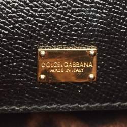 Pre Owned Dolce & Gabbana Black Leather Small Miss Sicily Top Handle Bag