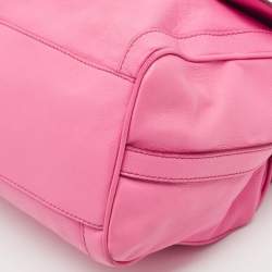 Dolce & Gabbana Pink Leather Padlock Top Handle Bag