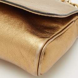 Dolce & Gabbana Gold Leather Miss Sunflower Clutch
