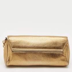 Dolce & Gabbana Gold Leather Miss Sunflower Clutch