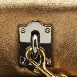 Dolce & Gabbana Gold Leather Miss Sunflower Clutch