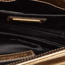 Dolce & Gabbana Gold Leather Miss Sunflower Clutch