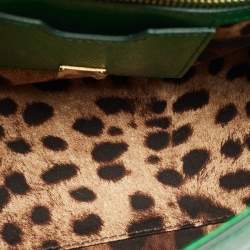 Pre Owned Dolce & Gabbana Green Leather Medium Miss Sicily Top Handle Bag
