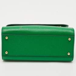 Pre Owned Dolce & Gabbana Green Leather Medium Miss Sicily Top Handle Bag