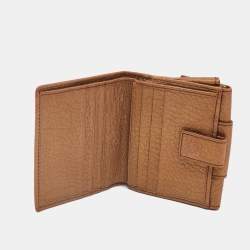 Dolce & Gabbana Gold Leather Metal Flap Compact Wallet