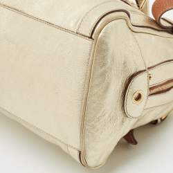 Dolce & Gabbana Gold Leather Miss Easy Way Boston Bag