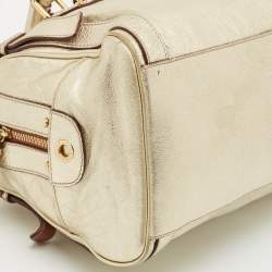 Dolce & Gabbana Gold Leather Miss Easy Way Boston Bag