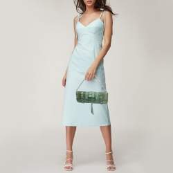 Dolce & Gabbana Green Python Chain Clutch