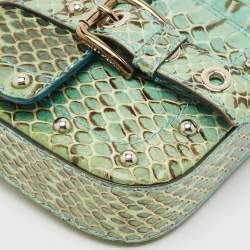 Dolce & Gabbana Green Python Chain Clutch
