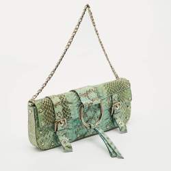 Dolce & Gabbana Green Python Chain Clutch