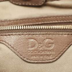 Dolce & Gabbana Dark Beige Quilted Leather Lily Glam Tote