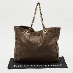 Dolce & Gabbana Dark Beige Quilted Leather Lily Glam Tote