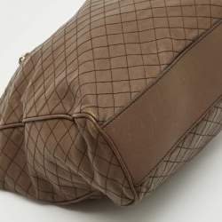 Dolce & Gabbana Dark Beige Quilted Leather Lily Glam Tote
