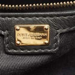 Dolce & Gabbana Black/Brown Leopard Print Coated Canvas Miss Escape Zip Tote