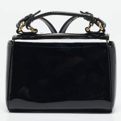 Dolce & Gabbana Black Patent Leather Micro Miss Sicily Crossbody Bag