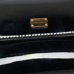 Dolce & Gabbana Black Patent Leather Micro Miss Sicily Crossbody Bag