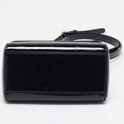 Dolce & Gabbana Black Patent Leather Micro Miss Sicily Crossbody Bag
