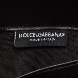 Dolce & Gabbana Black Leather DG Amore Clutch Bag