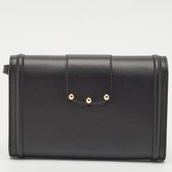 Dolce & Gabbana Black Leather DG Amore Clutch Bag