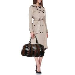 Dolce & Gabbana Two Tone Brown Calf Hair and Mix Leather Miss Urbanette Satchel