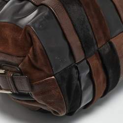 Dolce & Gabbana Two Tone Brown Calf Hair and Mix Leather Miss Urbanette Satchel