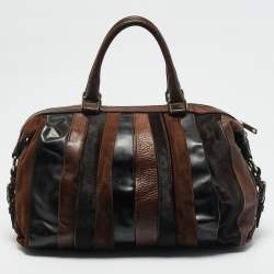 Dolce & Gabbana Two Tone Brown Calf Hair and Mix Leather Miss Urbanette Satchel