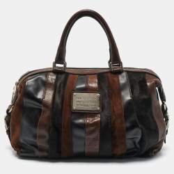 Dolce & Gabbana Two Tone Brown Calf Hair and Mix Leather Miss Urbanette Satchel