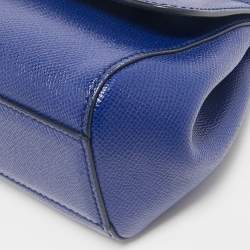 Pre Owned Dolce & Gabbana Blue Leather Small Miss Sicily Top Handle Bag