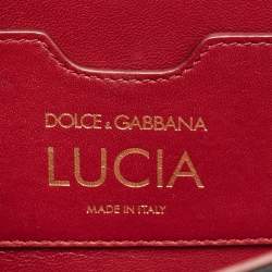 Pre Owned Dolce & Gabbana Black Jacquard Fabric and Snakeskin Embellished Lucia Shoulder Bag