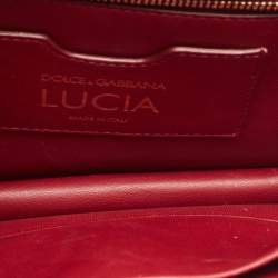 Pre Owned Dolce & Gabbana Black Jacquard Fabric and Snakeskin Embellished Lucia Shoulder Bag